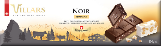 Villars Chocolat dunkle Schokolade mit Nougatstückchen - Chuchichäschtli - Feines aus der Schweiz