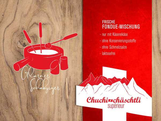 Glarner Fondue Fertigmischung frisch - Chuchichäschtli - Feines aus der Schweiz