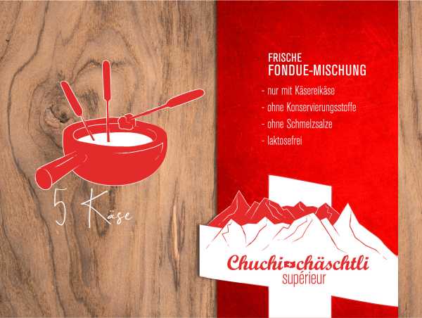 5 Käse Fondue Fertigmischung frisch - Chuchichäschtli - Feines aus der Schweiz