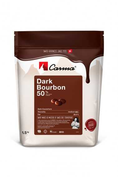 Carma Dunkle Schokoladen Couverture Dark Bourbon 50% Kakao / Schokofondue - Chuchichäschtli - Feines aus der Schweiz