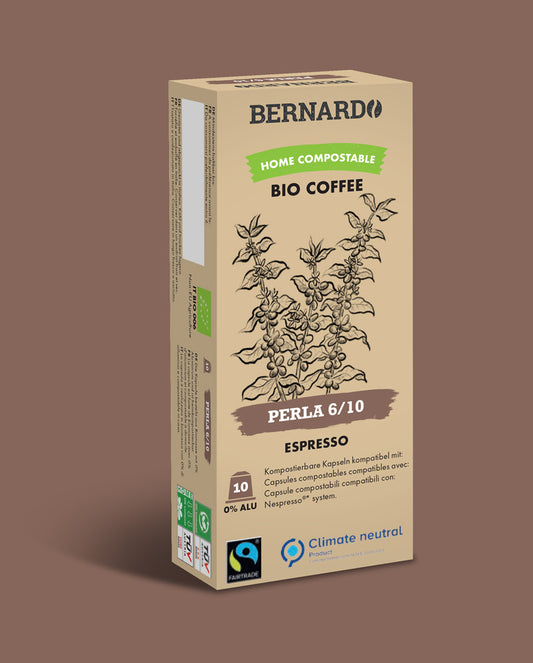 Bernardo Espresso Perla Kaffee (kompostierbare Kapsel, Nespresso ®* kompatibel) - Chuchichäschtli - Feines aus der Schweiz